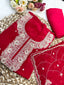 Crimson Rose Unstitched Suit Set