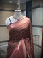Chevron Print Saree with Zari Borders