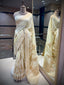 Ivory Silk Saree with Antique Gold
