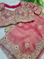 Rose Pink Saree with Embellished Blouse