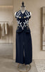 Midnight Vine Waistcoat Set with 3D floral accents