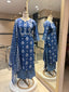 Indigo Blue Printed & Embroidered Kurta Set