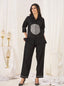 Sophisticated two-piece ensemble that blends minimalist tailoring