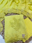 Yellow Mul Unstitched suit Set
