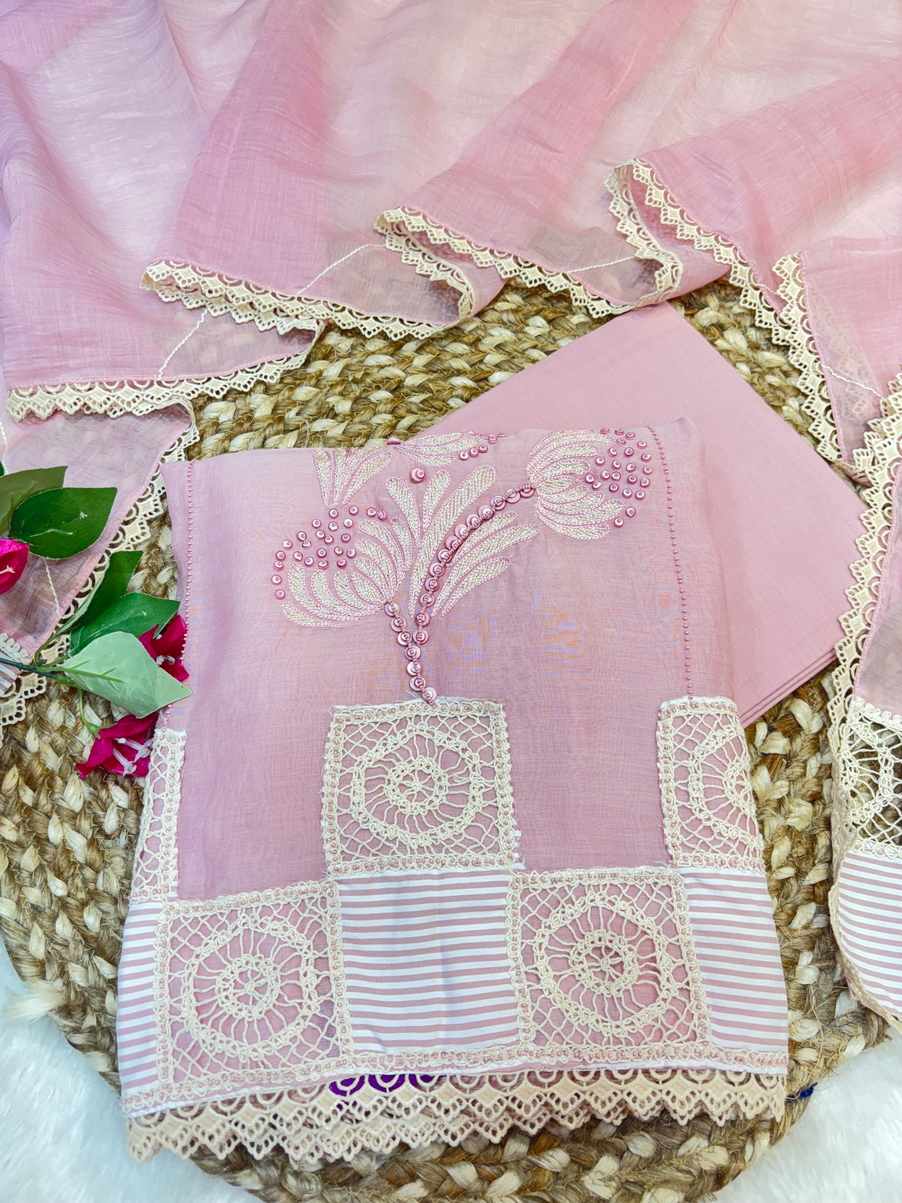 Pastel Pink Mul Suit Set