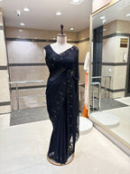 Midnight Elegance Black Saree