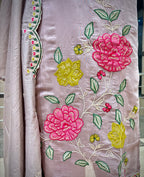 Pastel Mauve Floral Embroidered Kurta Set