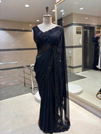 Midnight Elegance Black Saree in Premium Georgette