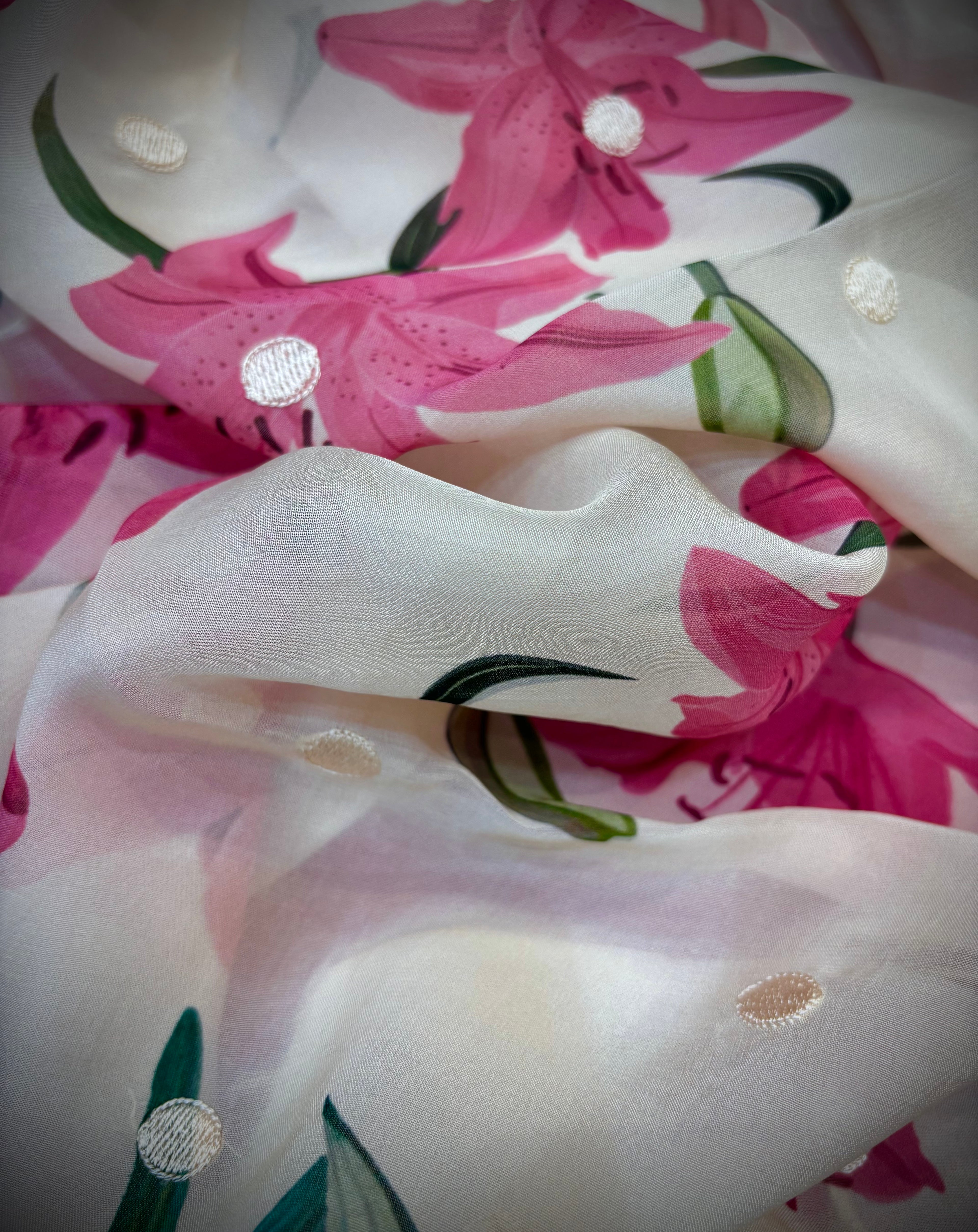 Flamingo Magenta Unstitched Suit Set