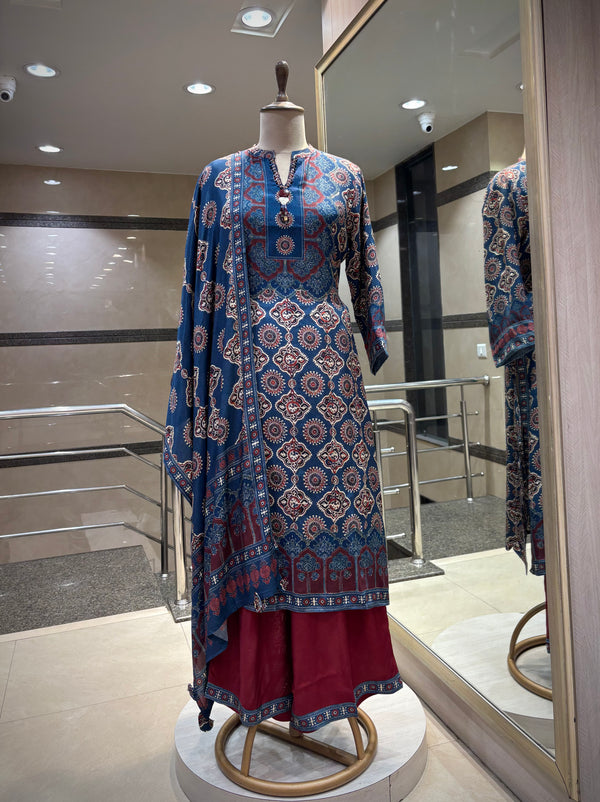 Ajrakh-Inspired Printed Plazo Set
