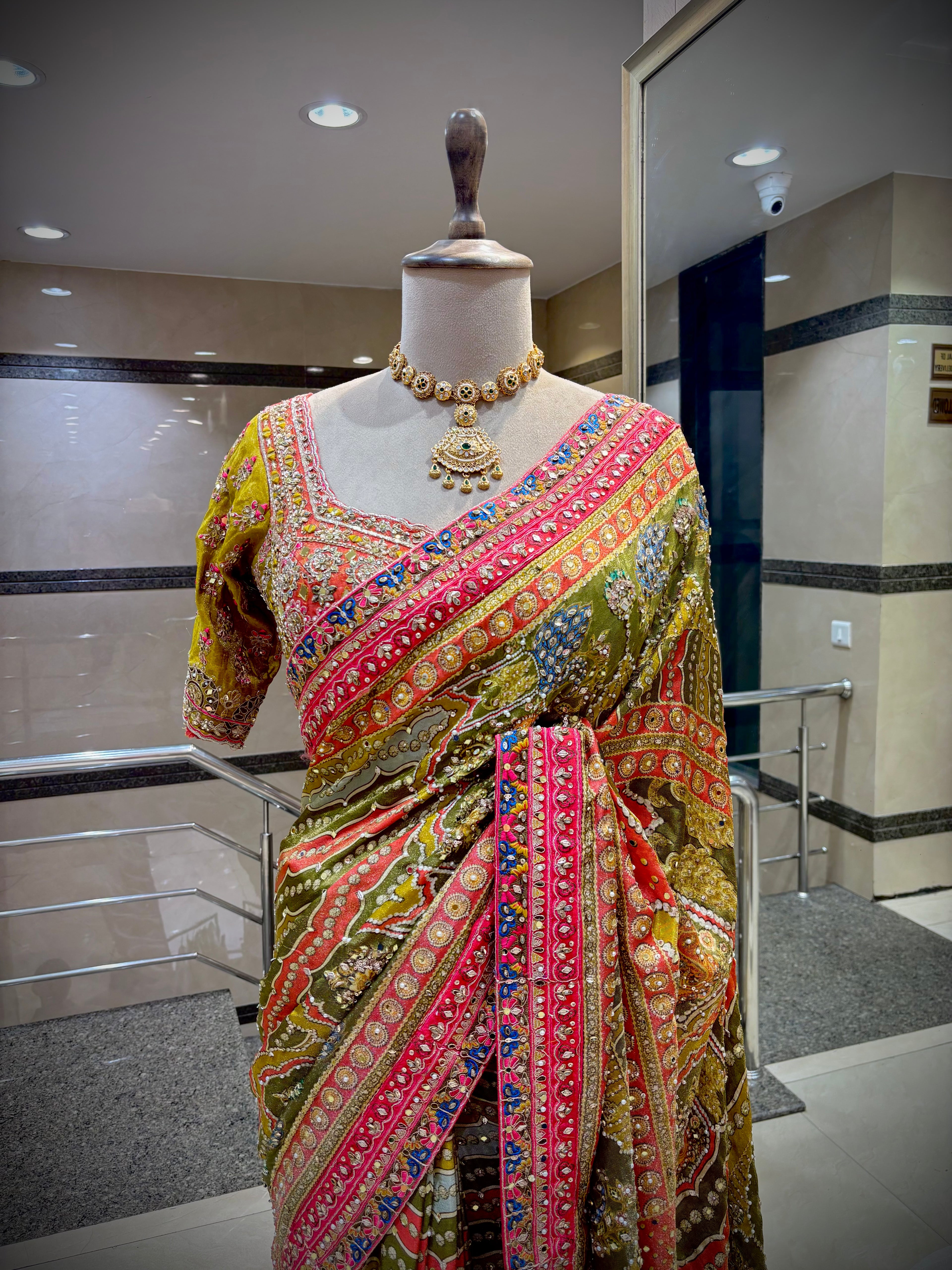 Multi Hued Embellished Saree