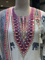 Regal Elephant Print Kurta Set