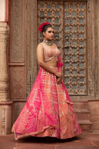 Ombre Mirror-Work Lehenga Set
