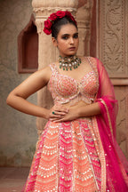 Ombre Mirror-Work Lehenga Set