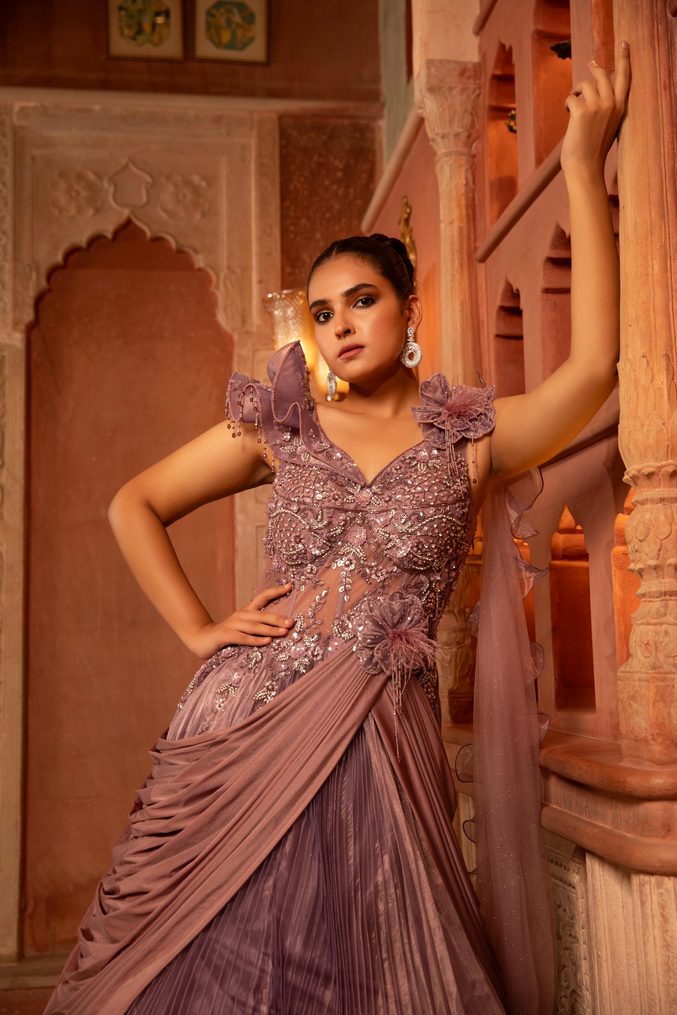 Midnight lavender Celestial gown
