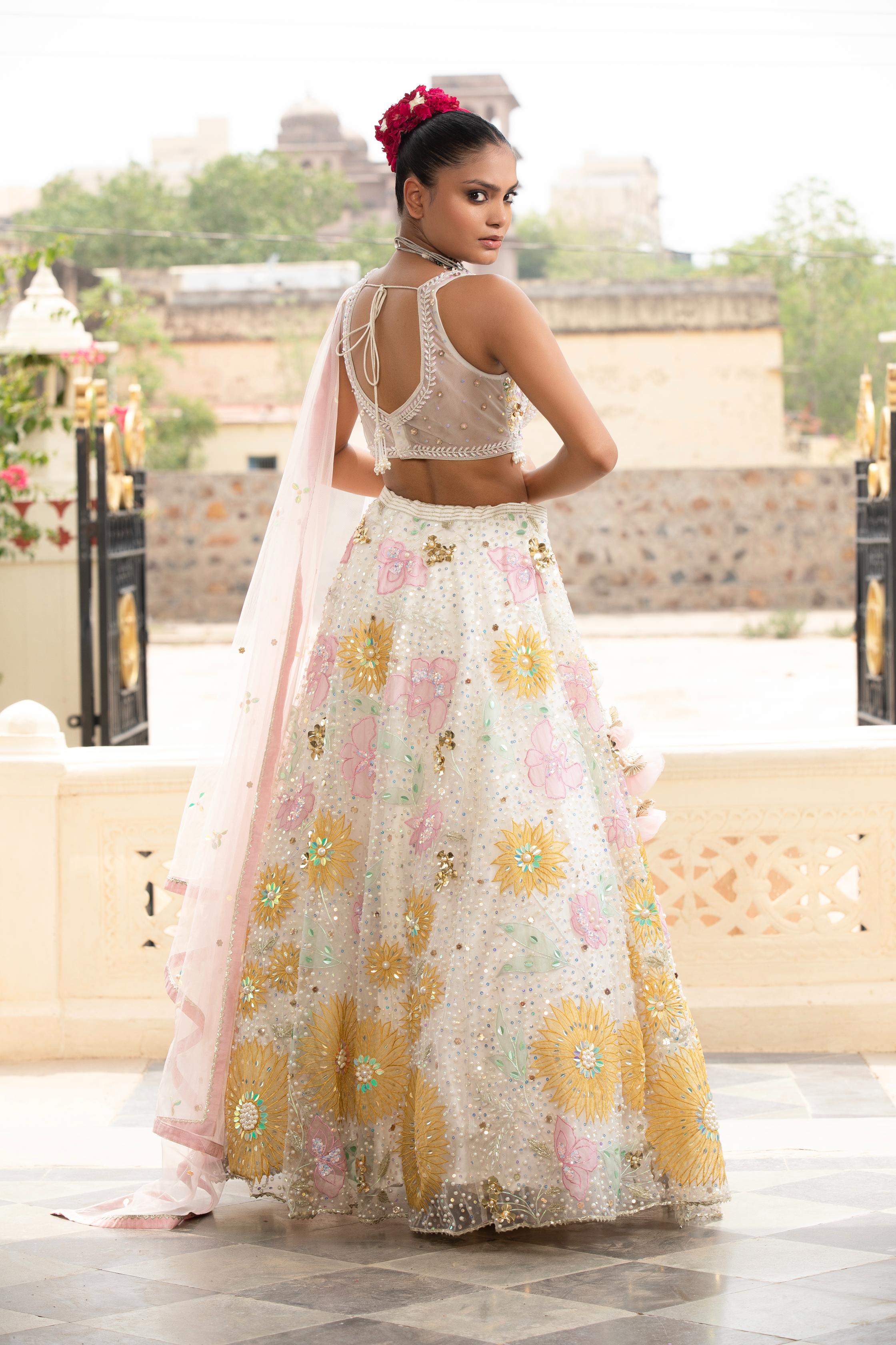 Ivory Meadow Sequin Lehenga Set