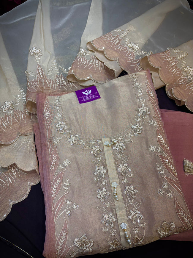 Blush Pink Crush Organza Suit Set Hover Image