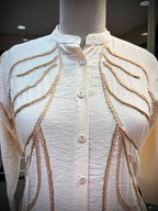 Ivory Co-ord Set with Artisanal Thread