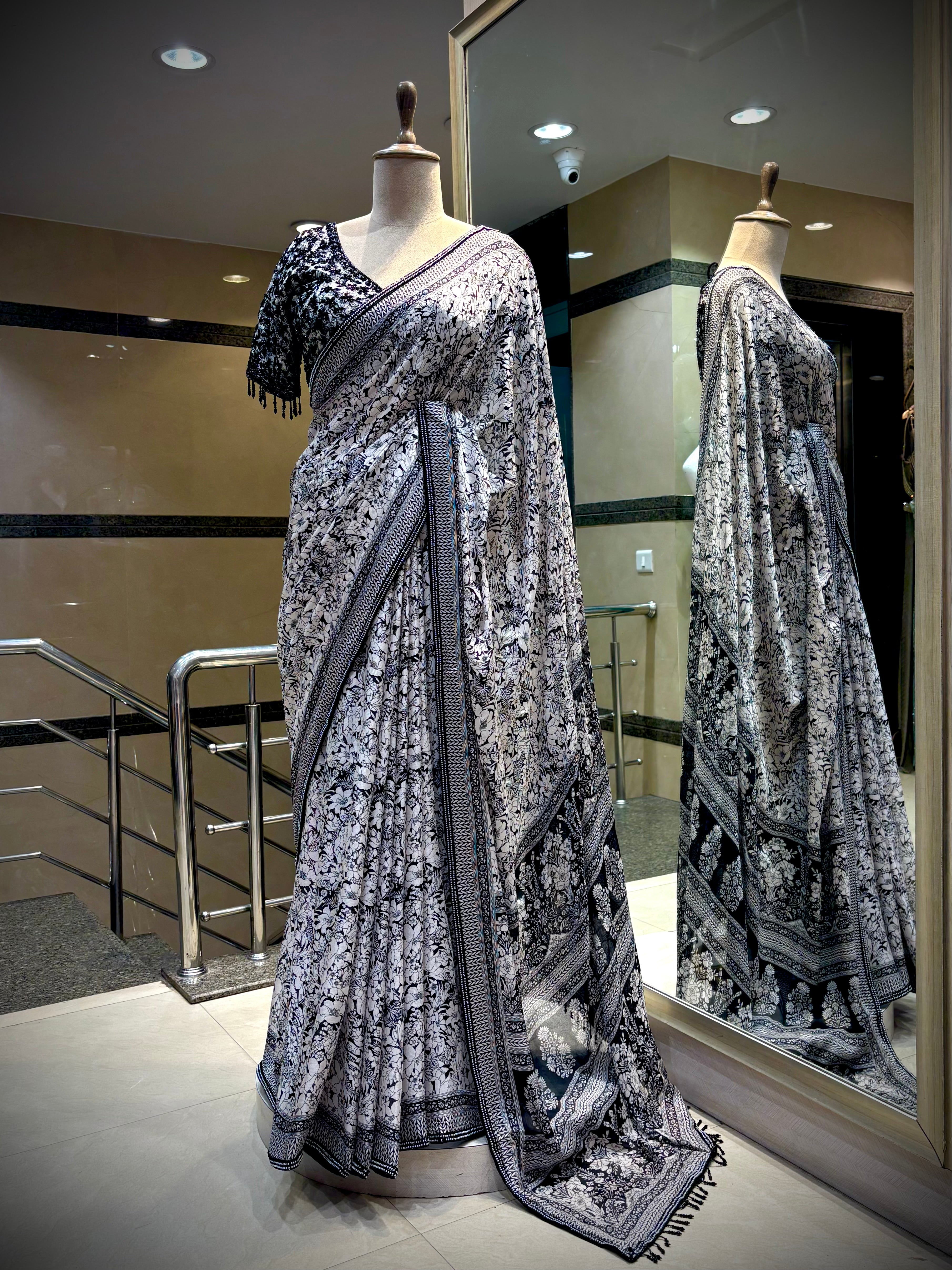 Kalamkari-Inspired Printed Saree