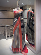 The Monochrome Geometric Saree