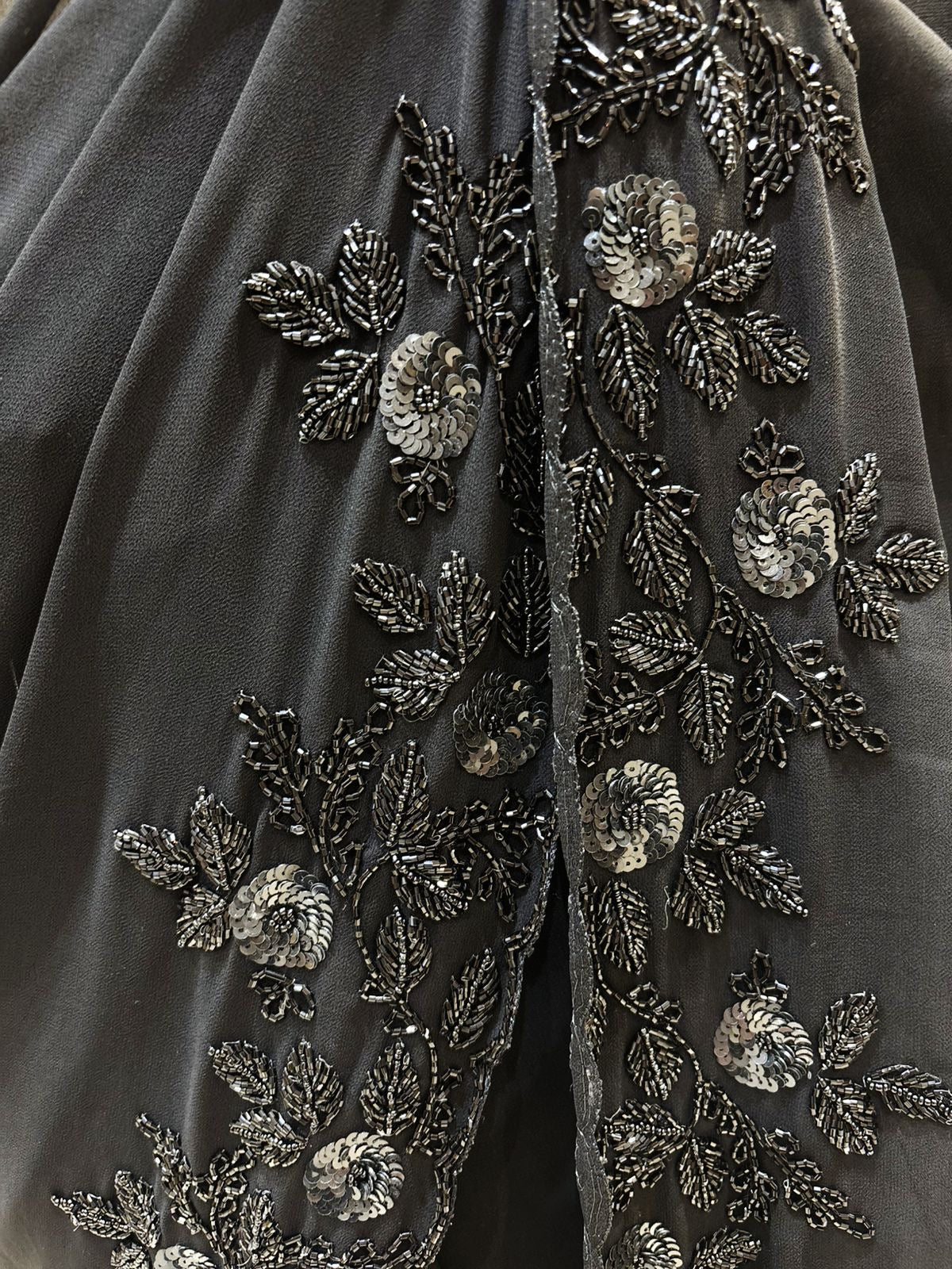 Midnight Elegance Black Saree