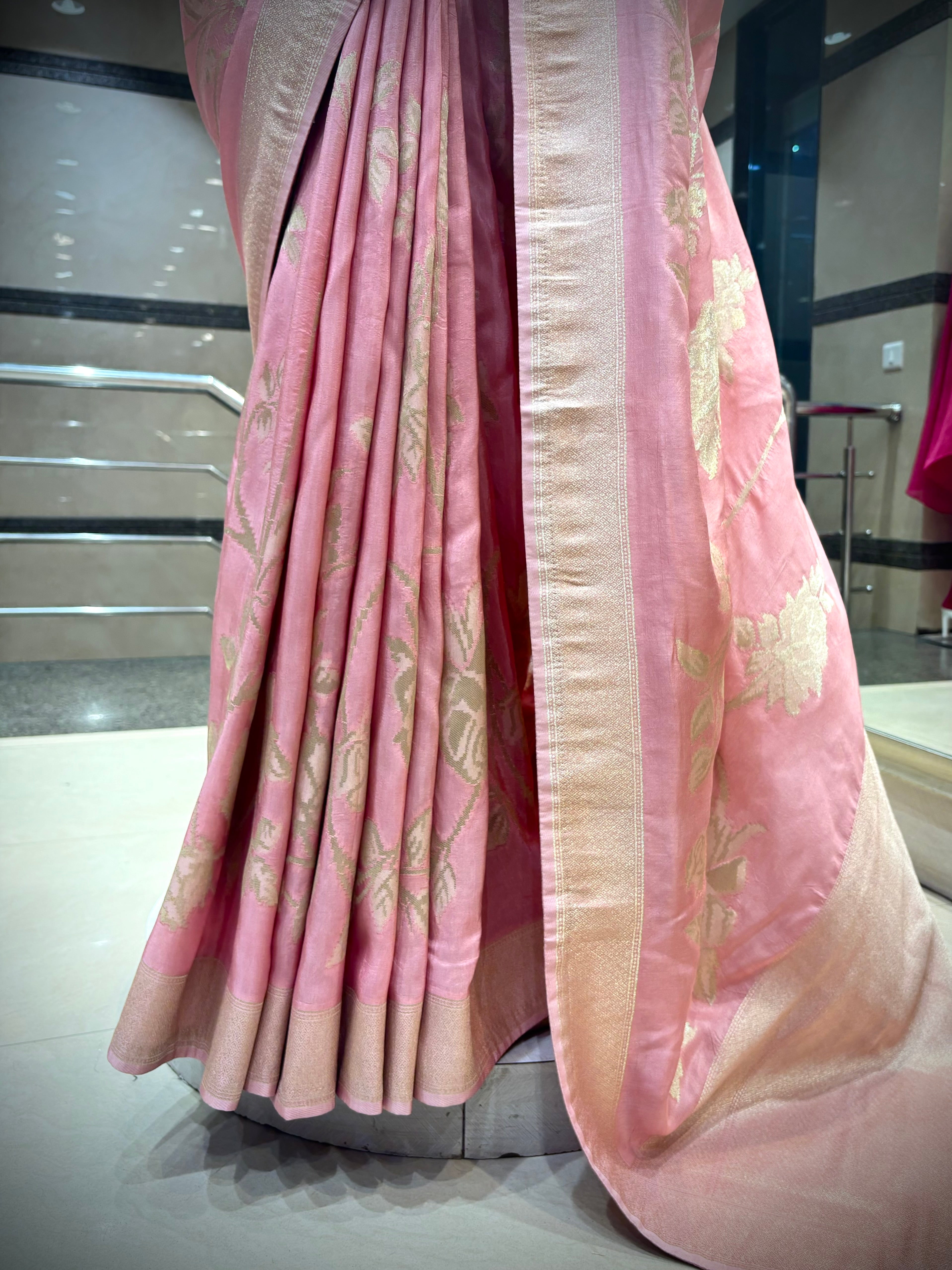Blush Pink Silk Katan Saree
