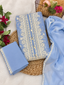 Elegant Powder Blue Unstitched Suit Set