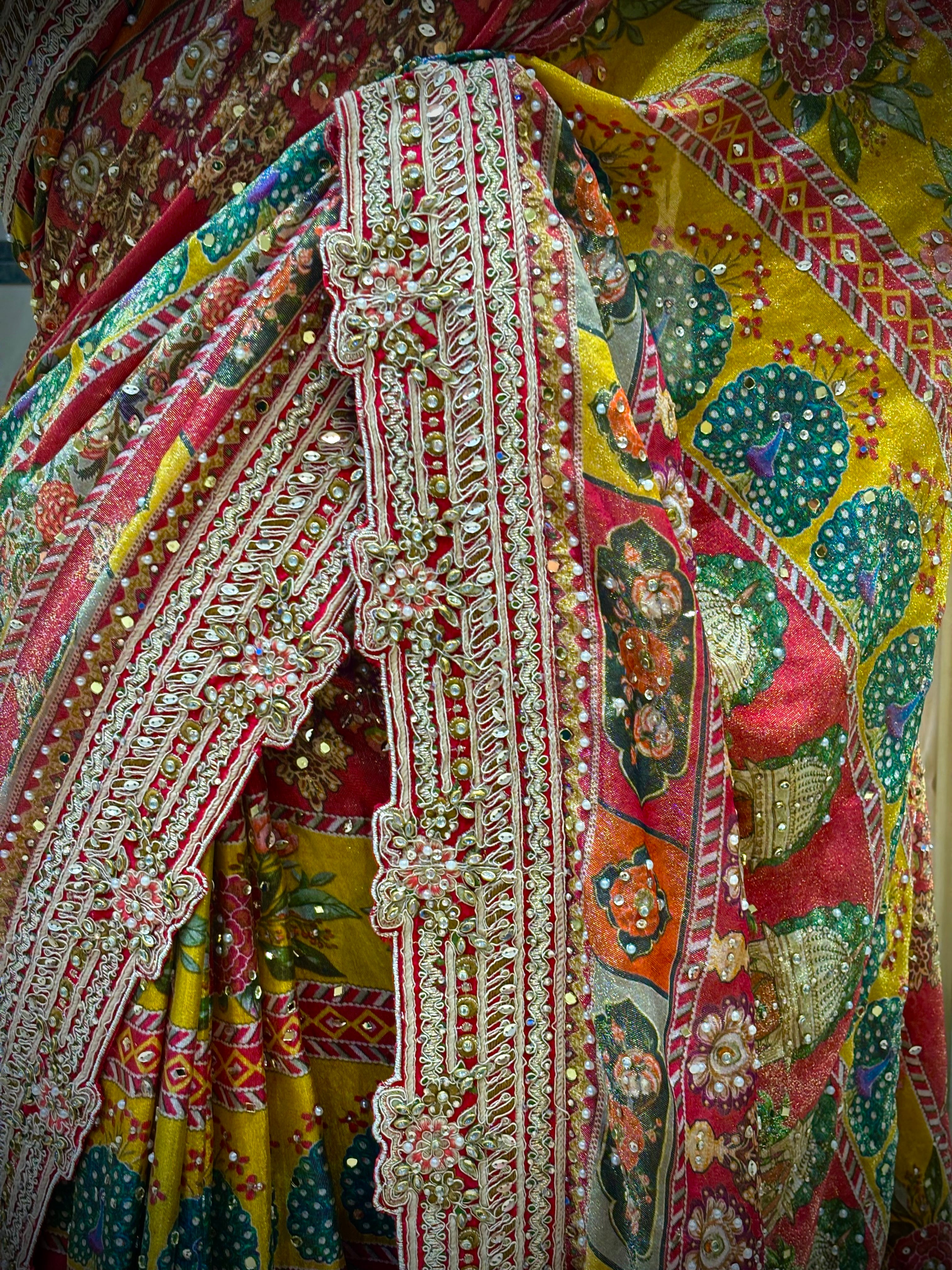 Multi-Hued Artisan Hand-Embellished