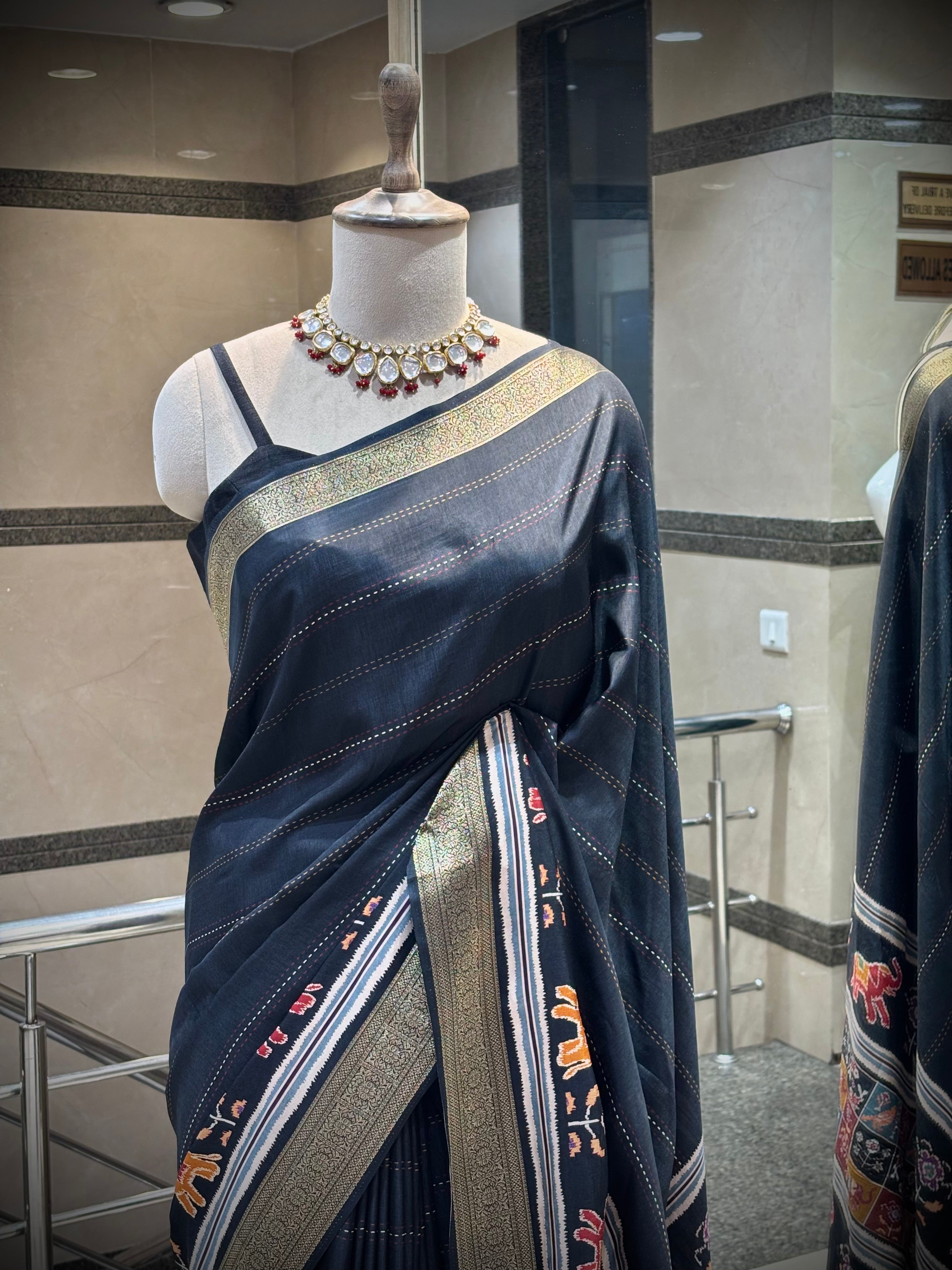 Heritage Elegance: Black Patola Saree