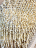 Ivory Pearl-Embellished Pre-Draped