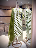 Olive Polka & Stripes Fusion Suit Set