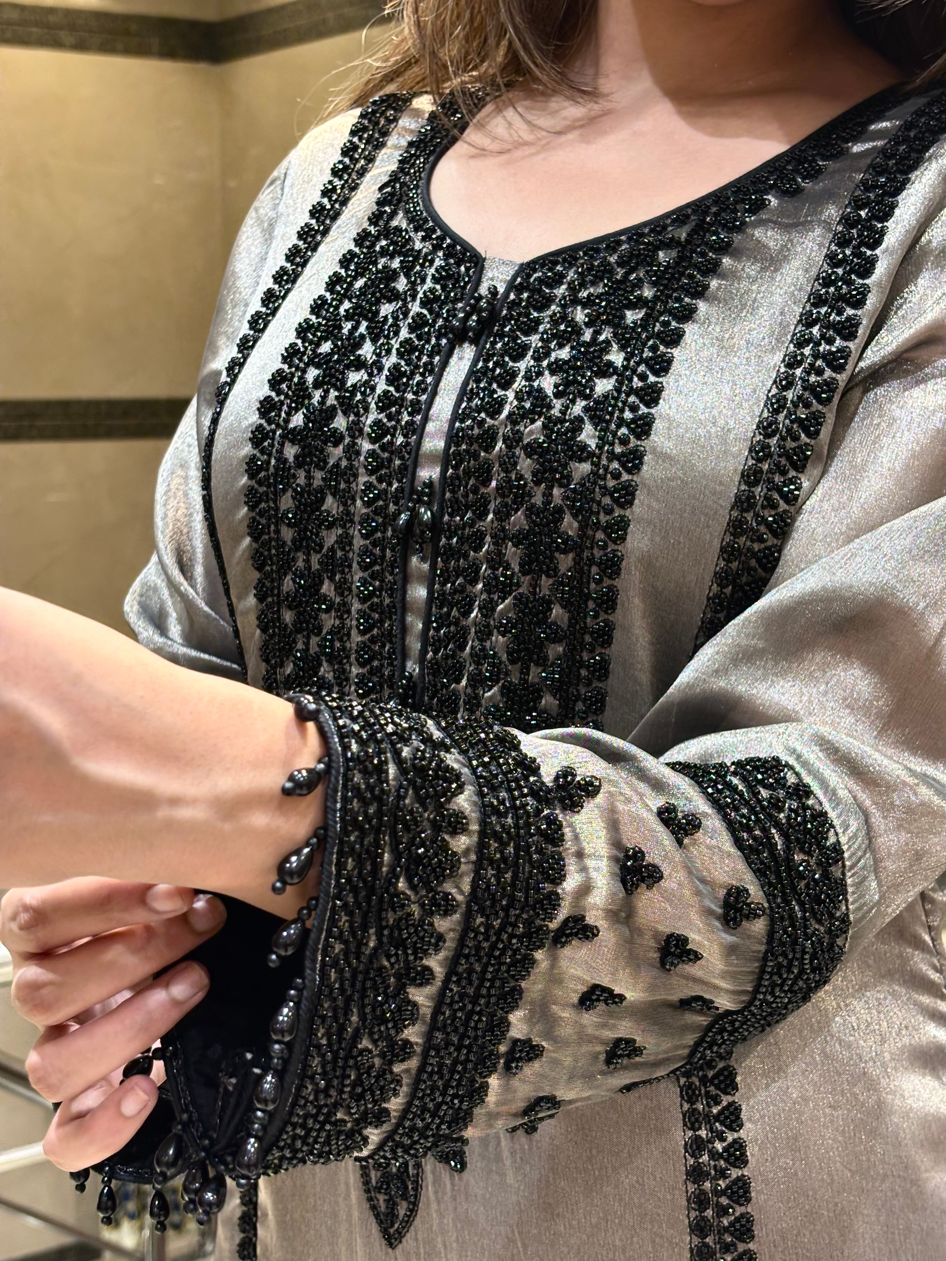 Black  Tissue Silk Pakistani Suit Set