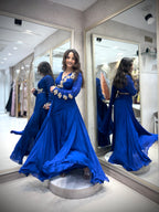 Royal Blue Embellished Indo-Western