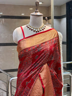 Ajrakh Saree with Zari Border