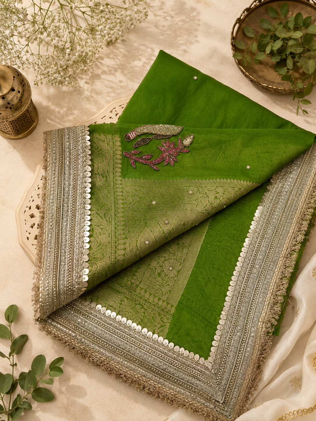 Pichwai Hand Embellished Saree