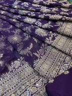 Regal Deep Purple Unstitched Suit Set