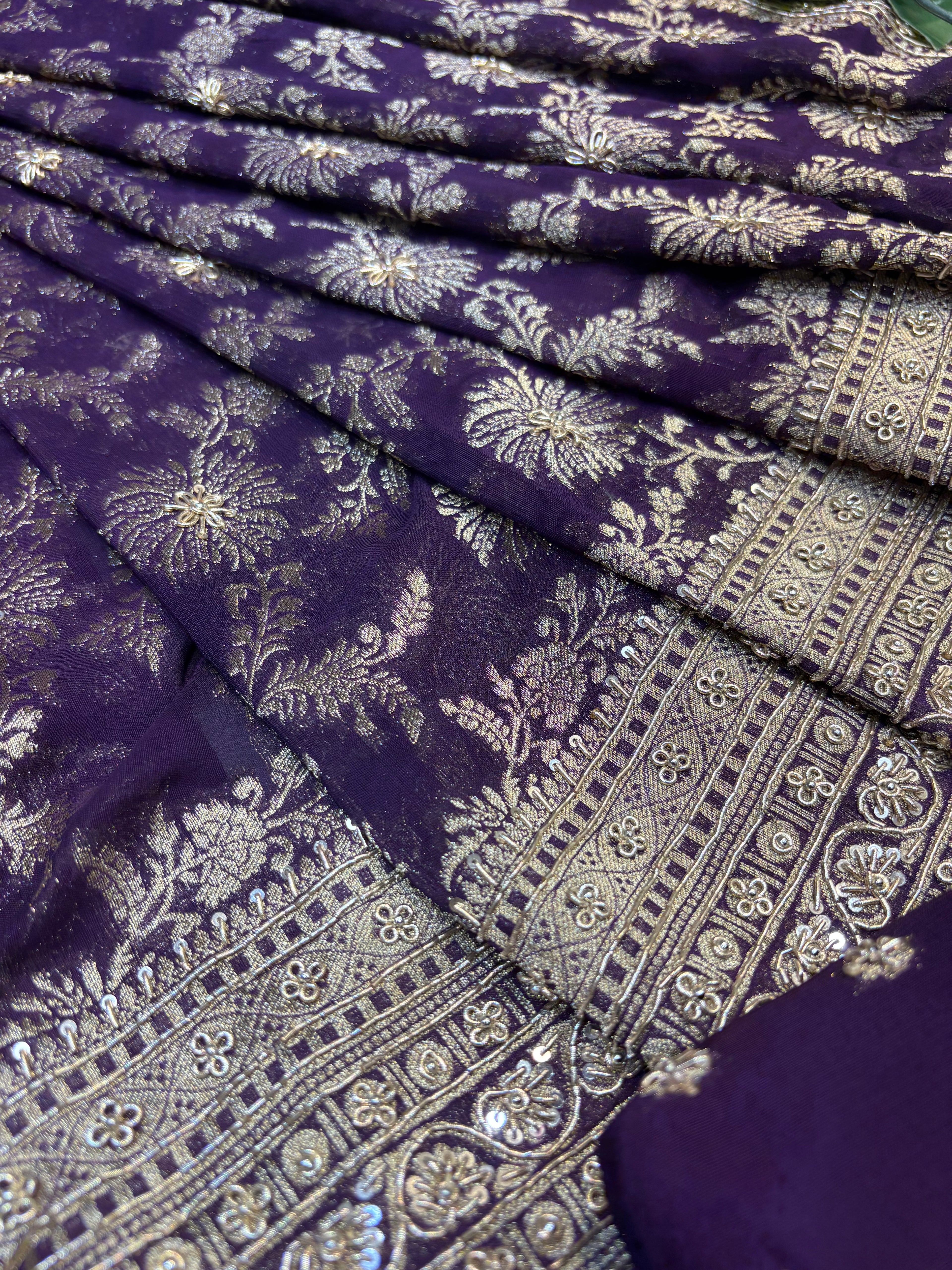 Regal Deep Purple Unstitched Suit Set