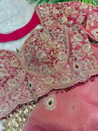 Rose Pink Saree with Embellished Blouse