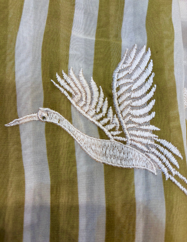 Flamingo Olive Unstitched Suit Set Main Image
