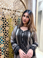 Black  Tissue Silk Pakistani Suit Set