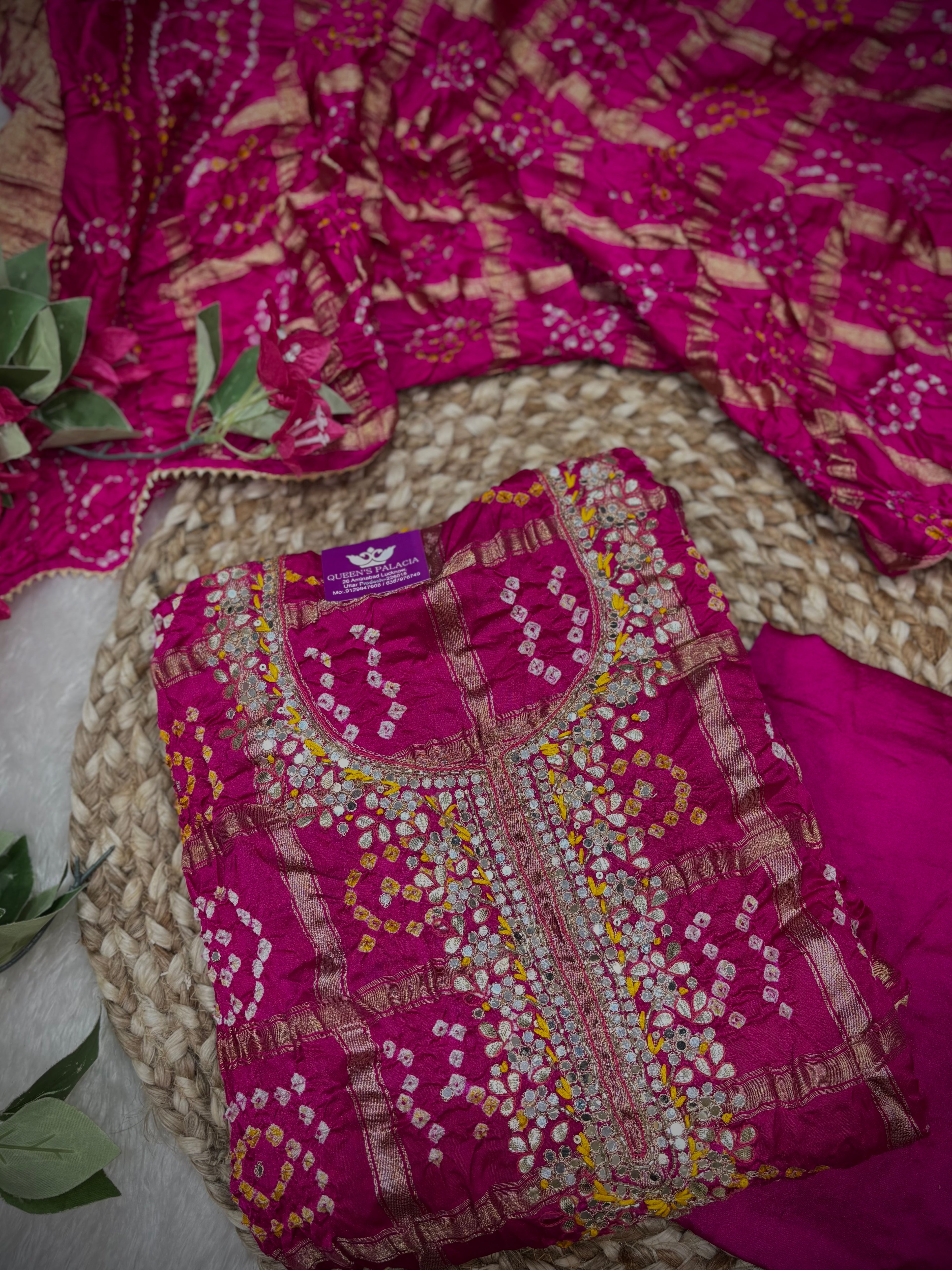 Meher Bandhani Unstitched Suit Set