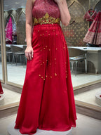 Ruby Red Sharara Set
