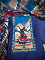 Blue Artistic Unstitched Suit Set