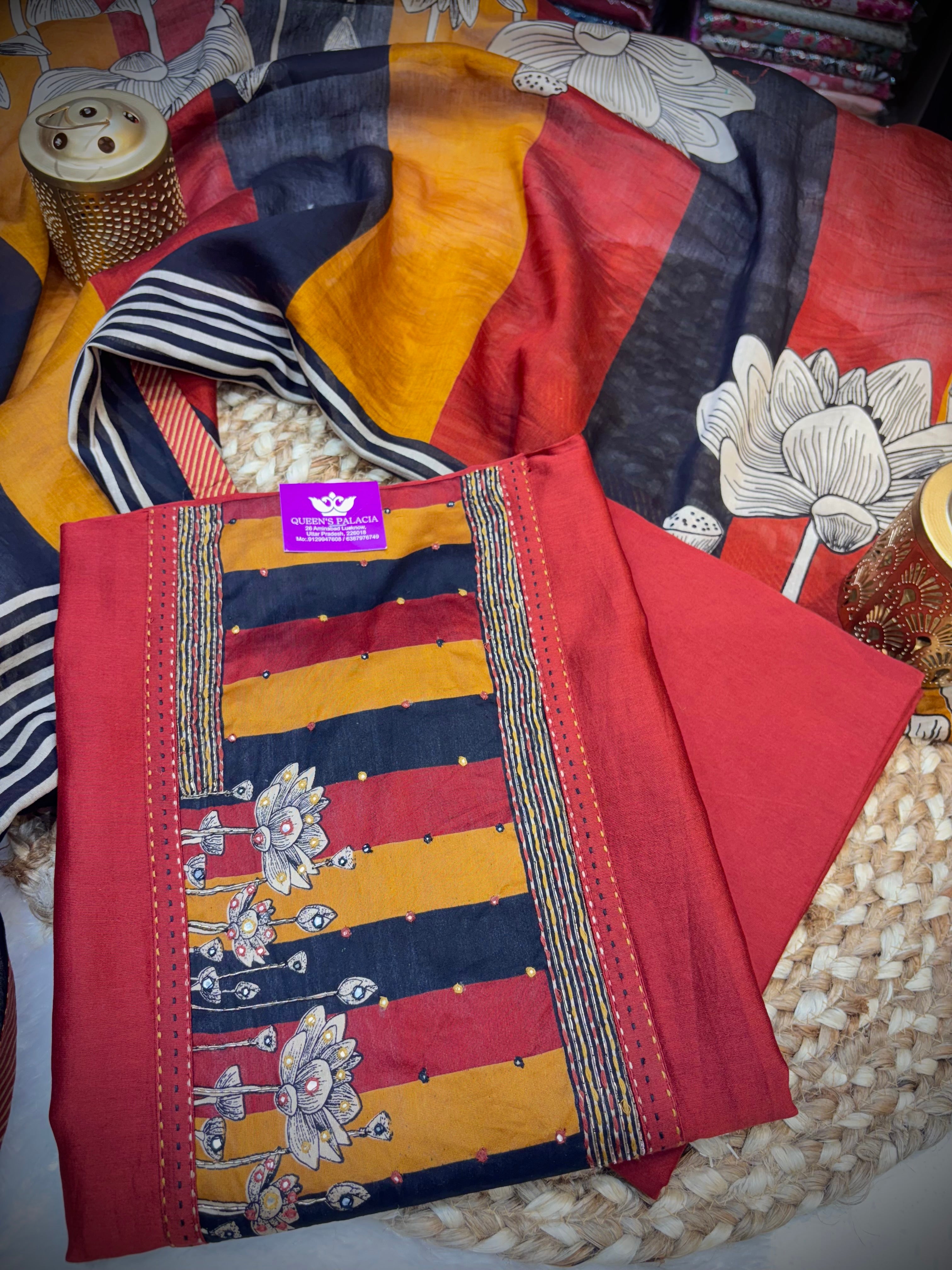 Earthy Crimson Unstitched Suit