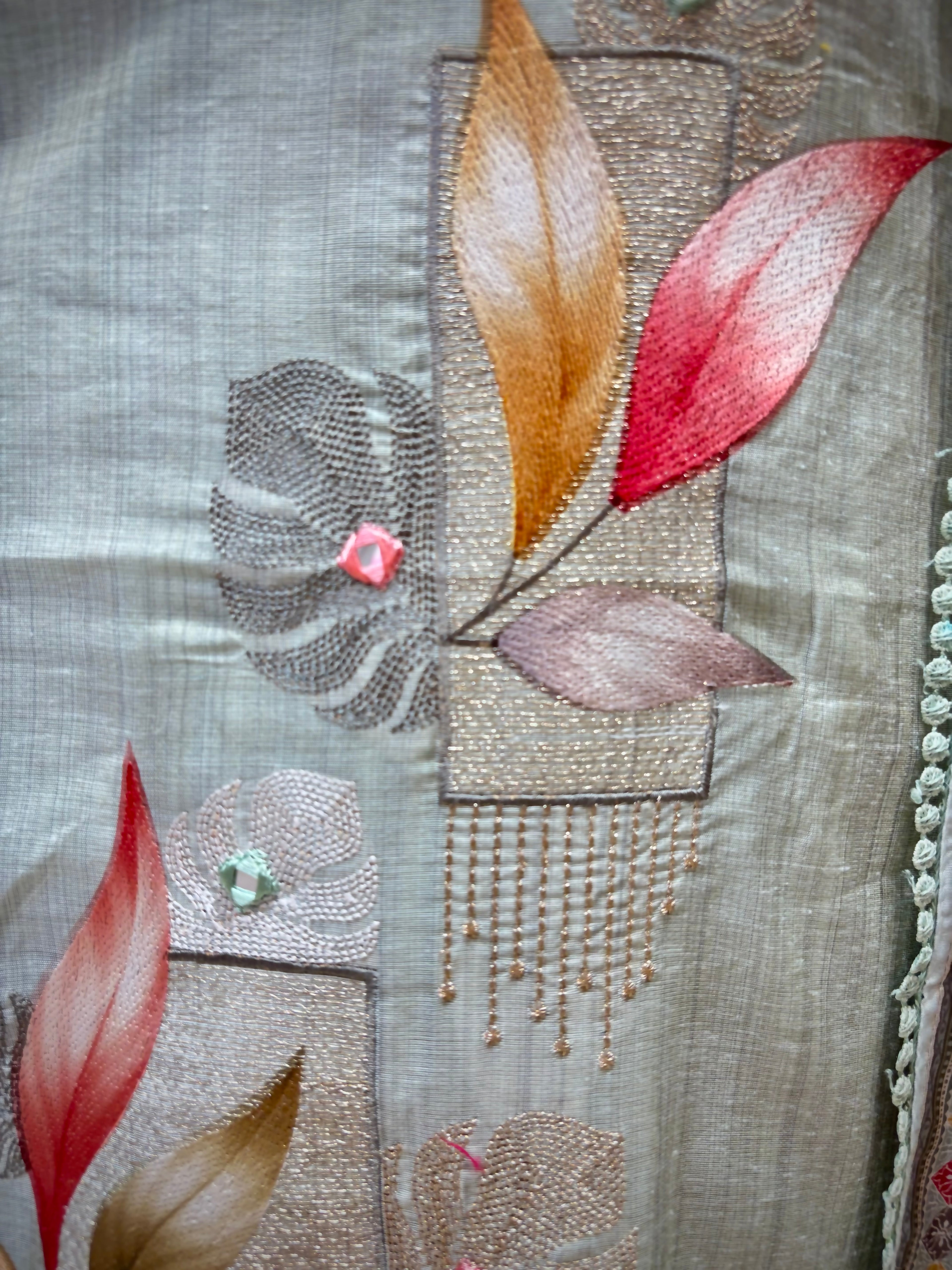 Pastel Sage Botanical Kurta Set