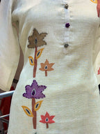 Printed & Embroidered Linen Kurta Set