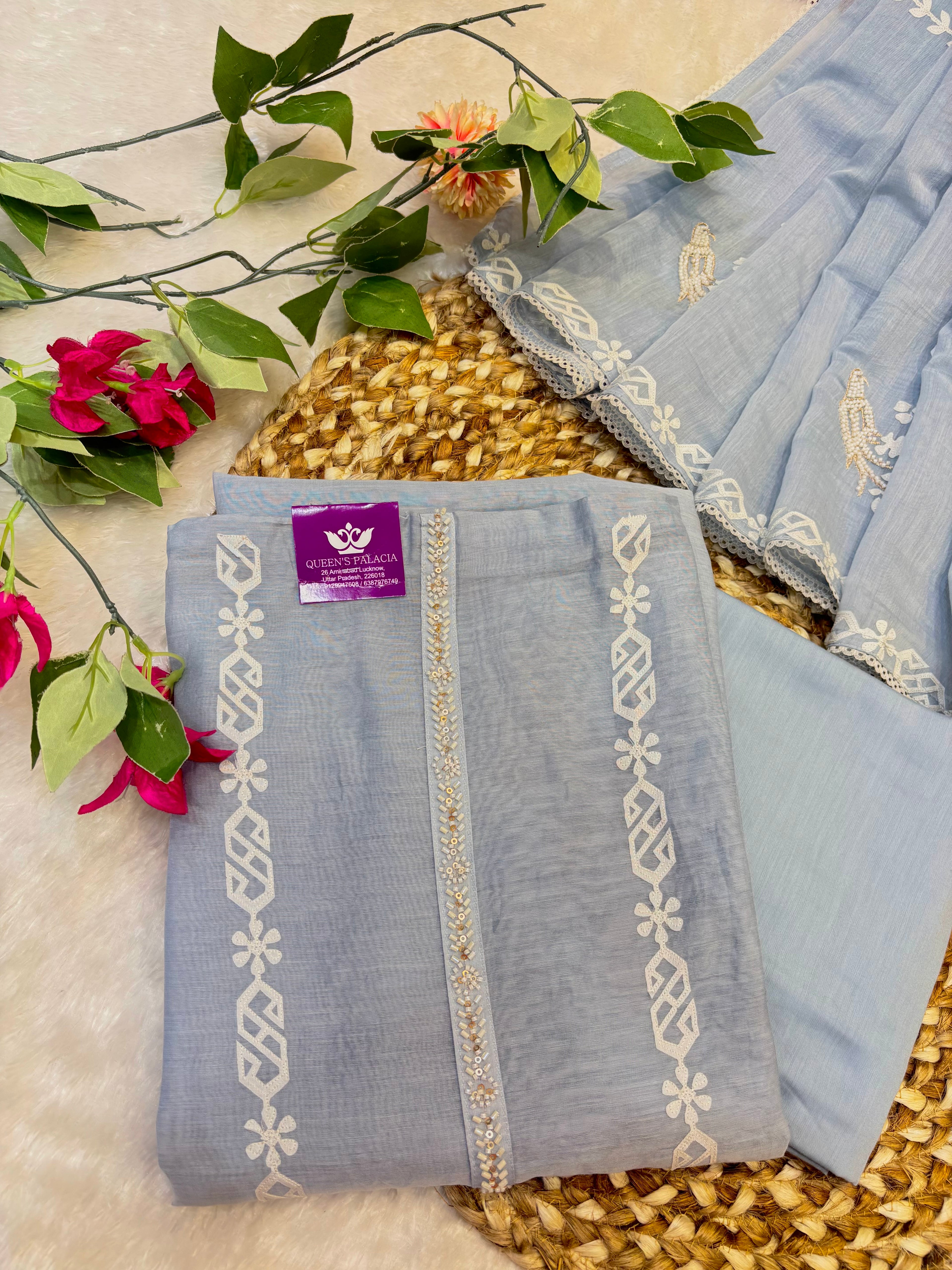 Powder Blue Mul Suit Set