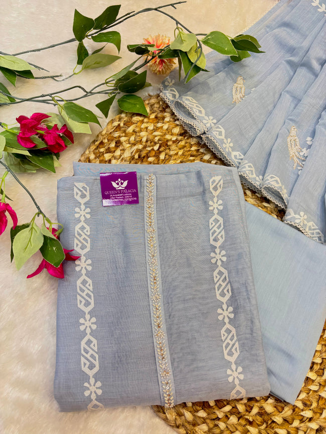 Powder Blue Mul Suit Set Hover Image