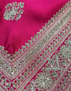 Fuchsia Pink Zari Jaal Saree