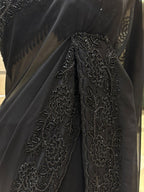 Midnight Elegance Black Saree in Premium Georgette